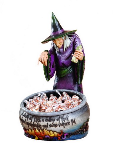 halloween witch decorative candy dish